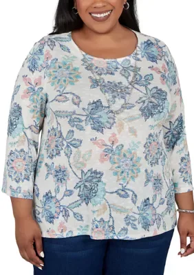 Ann Arbor Floral Texture Top by Alfred Dunner