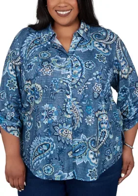 Ann Arbor Paisley Knit Shirt by Alfred Dunner