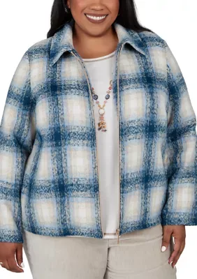 Ann Arbor Plaid Texture Jacket by Alfred Dunner