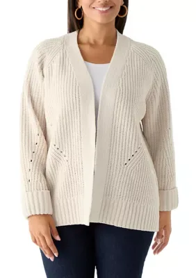 Long Sleeve Cuff Cardigan by Olive  Oak
