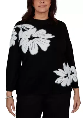 Dinner Theater Drama Floral Sweater by Alfred Dunner