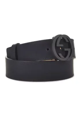 Gucci Leather Interlocking GG Belt 80 by What Goes Around Comes Around