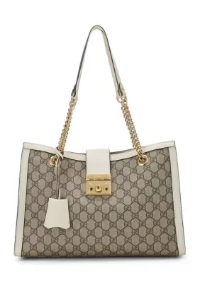 Gucci GG Supreme Monogram Medium Padlock Tote by What Goes Around Comes Around