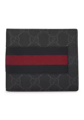 Gucci GG Supreme Canvas Web Bifold Wallet by What Goes Around Comes Around