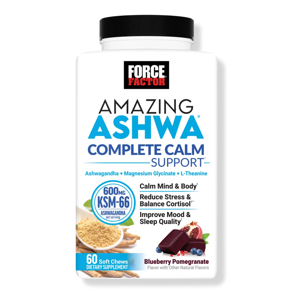 Amazing Ashwa Complete Calm Support Soft Chews - Blueberry Pomegranate by Force Factor