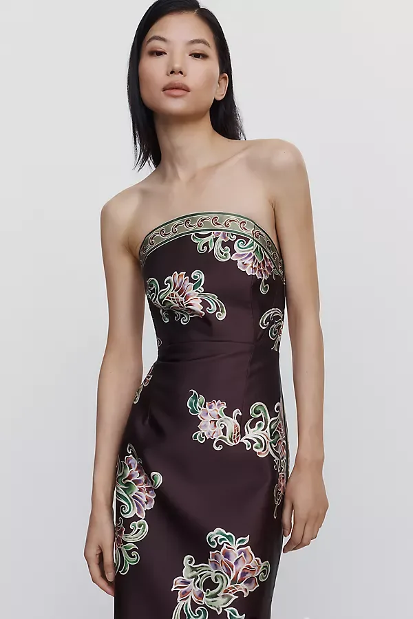 Josie Strapless Midi Dress by ALMAIS
