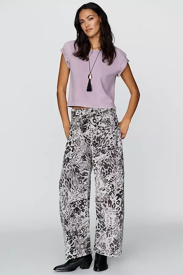 Kayden Corduroy High Rise Barrel Leg Jeans by Pilcro