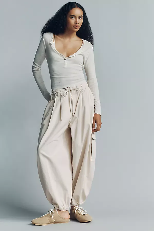 100% Cotton Oversized Balloon Cargo Pants by Anthropologie