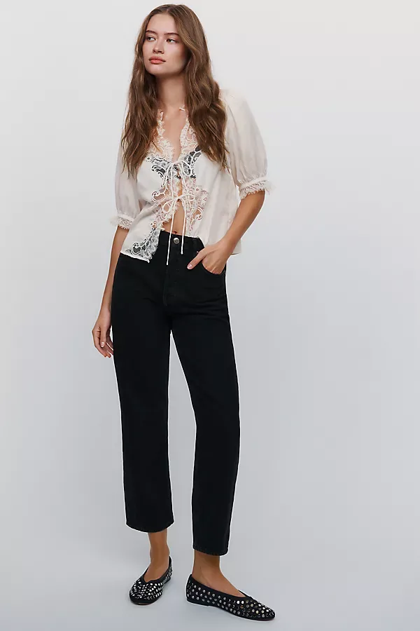 90s Cropped Mid Rise Relaxed Straight Jeans by AGOLDE