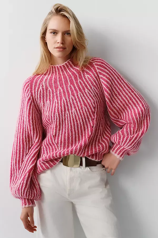 Wool Blend Mock Neck Sweater by Maeve
