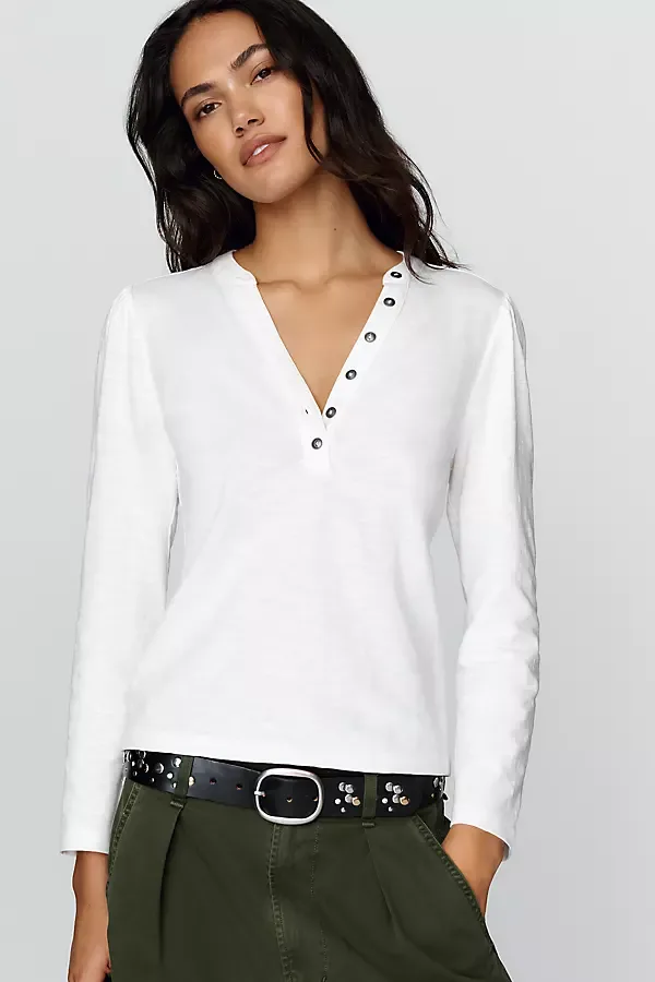 Meadow 100% Cotton Henley Tee by Pilcro