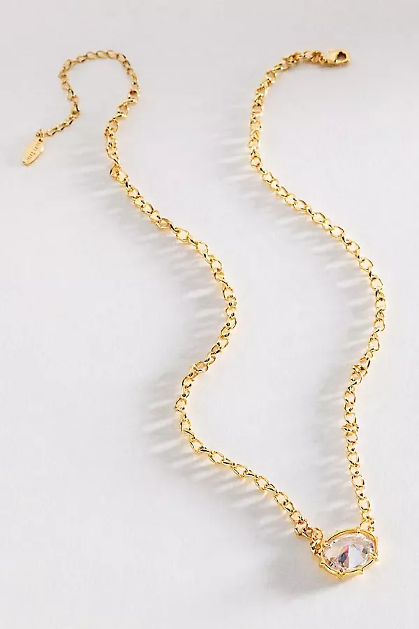 Simple Crystal Pendant Necklace by Anthropologie
