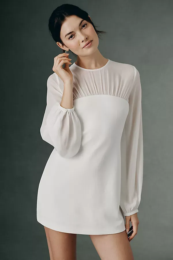 Chiffon Crepe Puff Sleeve Mini Dress by Endless Rose