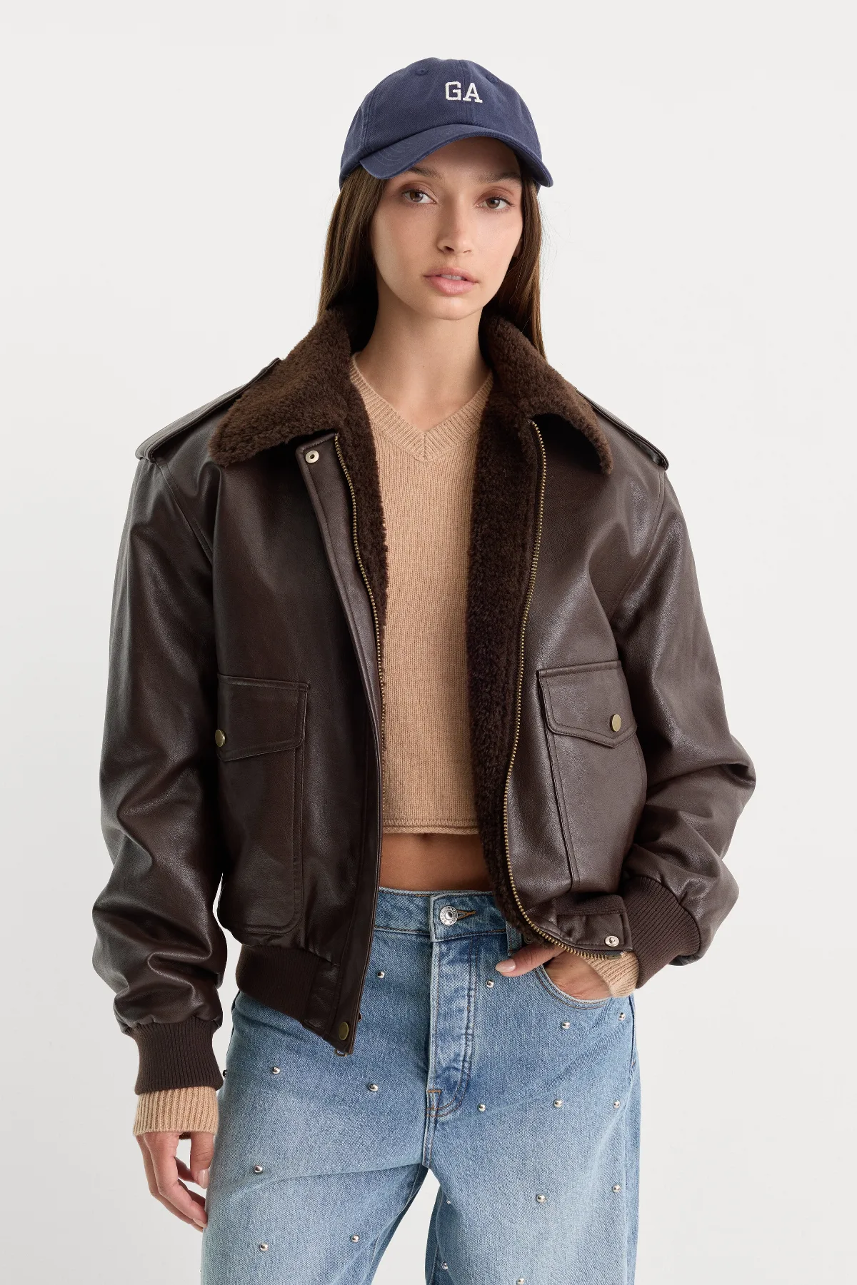 The Better Than Leather Flight Jacket by Khloé Kardashian by GOOD AMERICAN