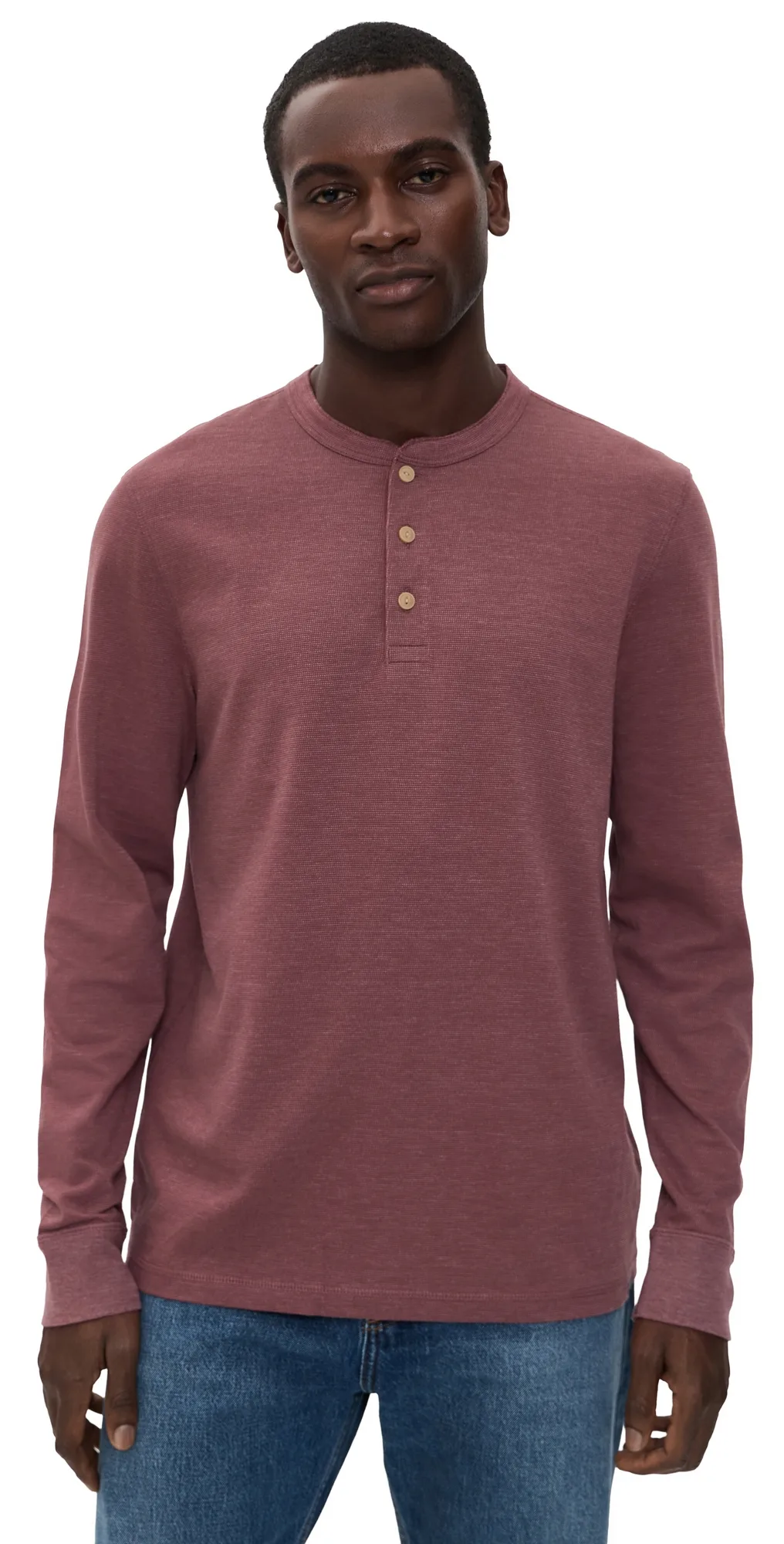 Long Sleeve Waffle Henley by Faherty