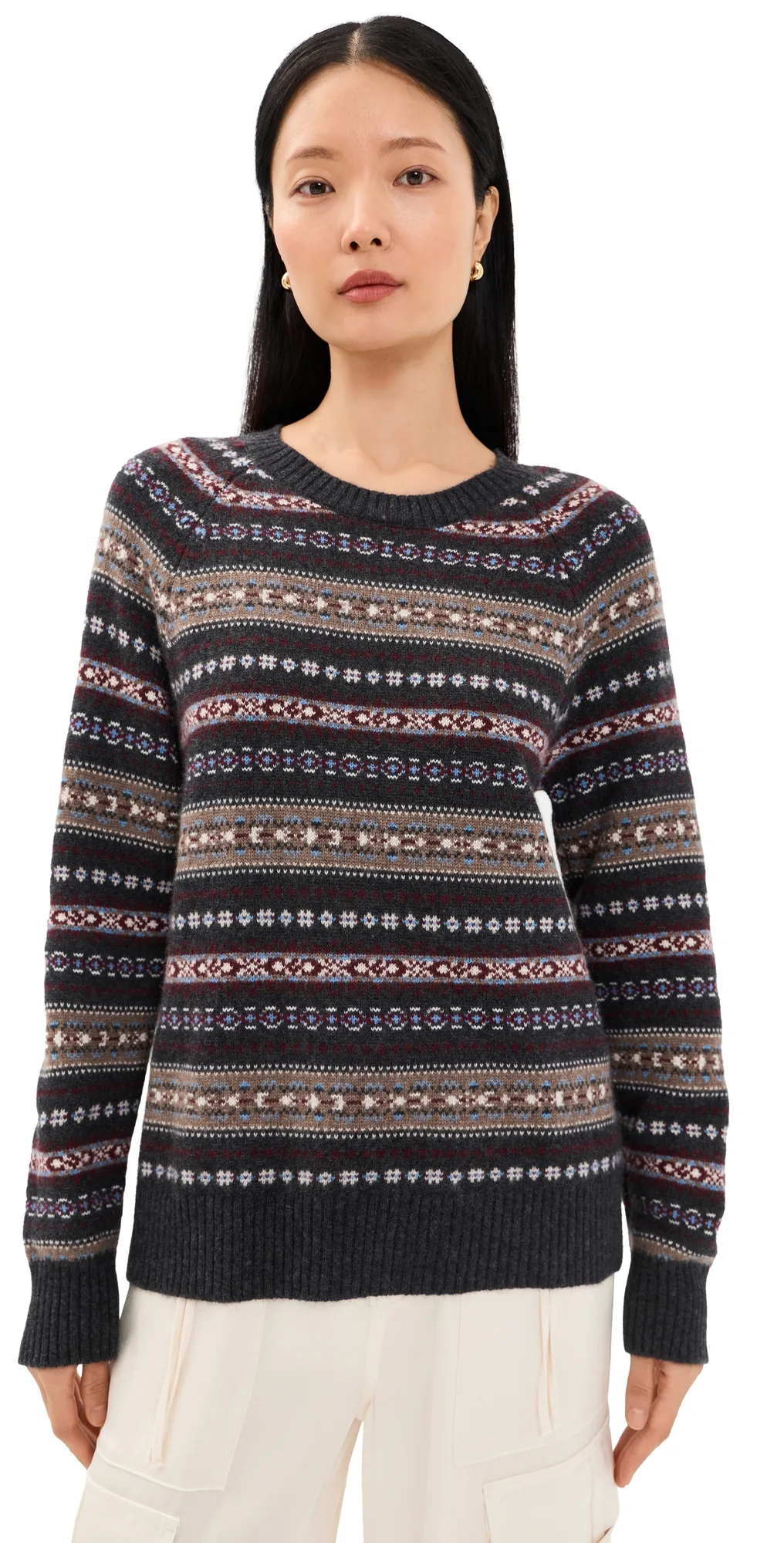 Viv Relaxed Raglan Crew Neck Cashmere Sweater by Sablyn