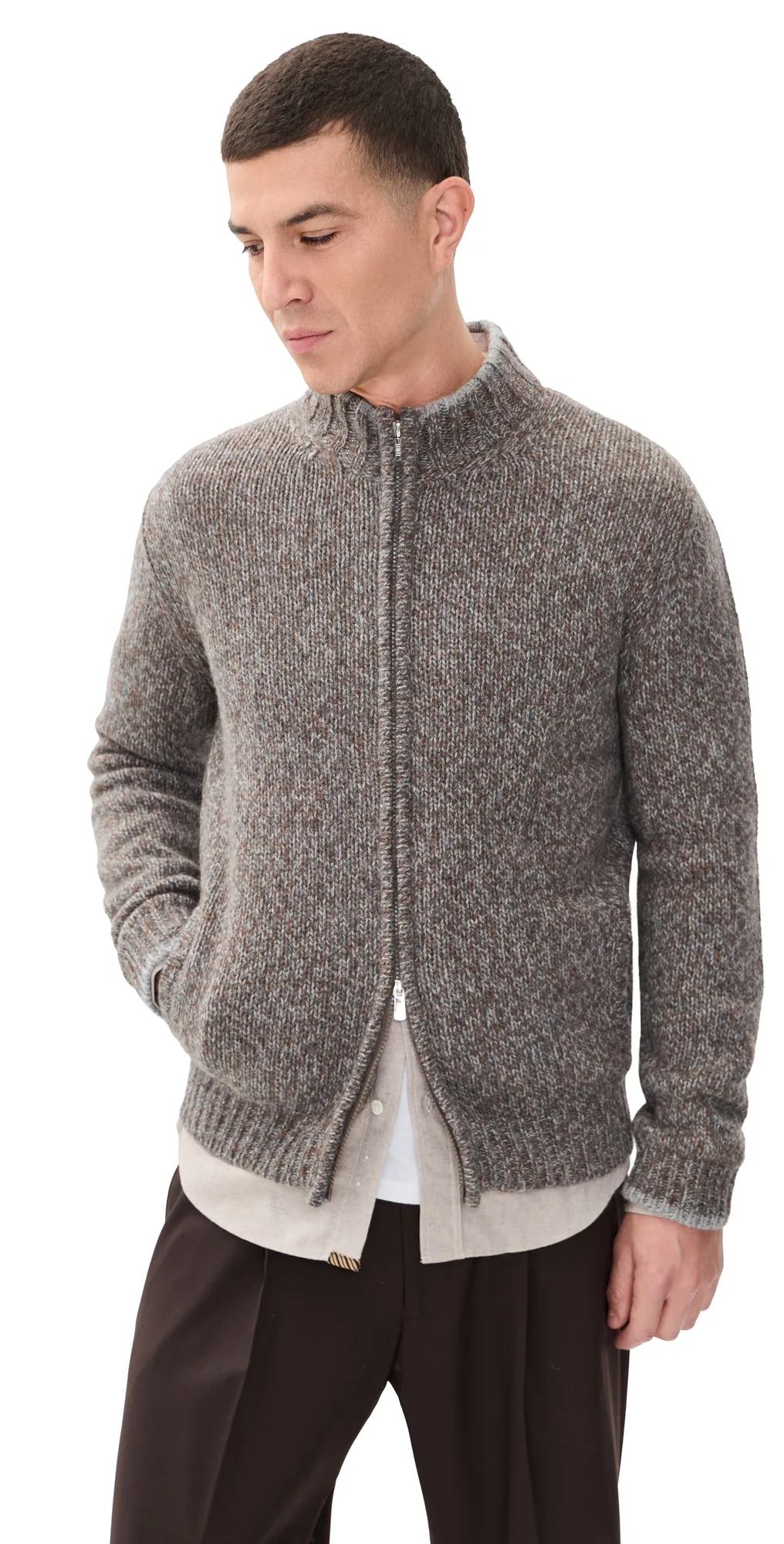 Baby Alpaca Zip Cardigan by Fedeli
