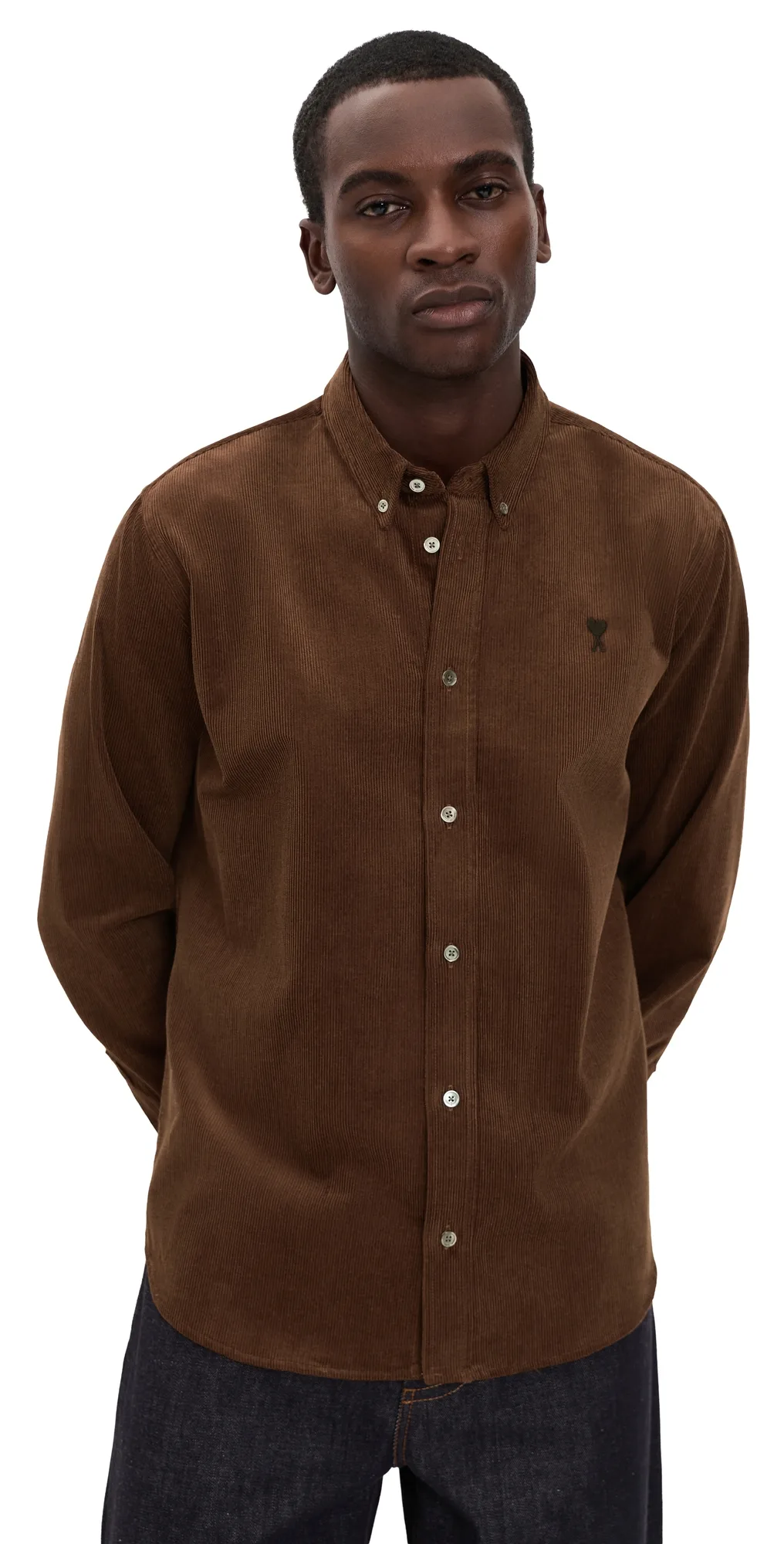Quota Contrasted Corduroy Ami De Coeur Button Down Shirt by AMI