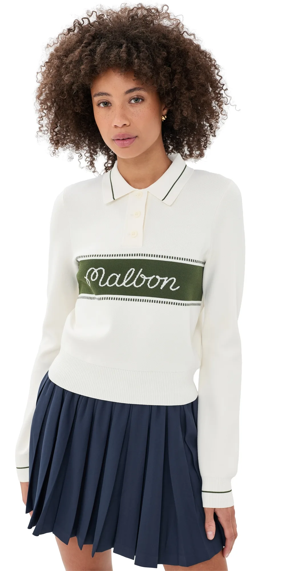 Elaine Long Sleeve Knit Polo by Malbon