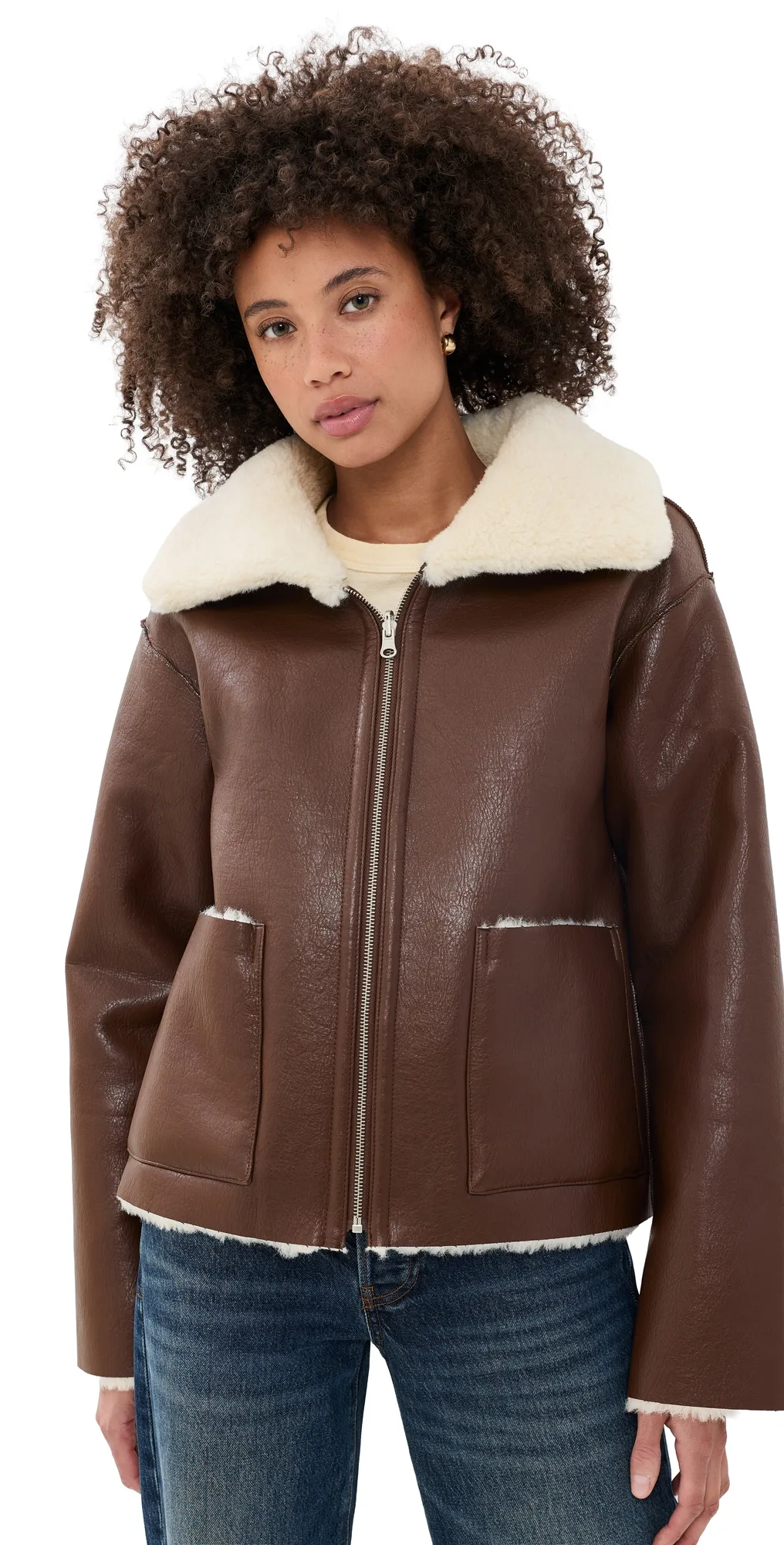 Jensen Faux Leather Bomber Jacket by Z Supply