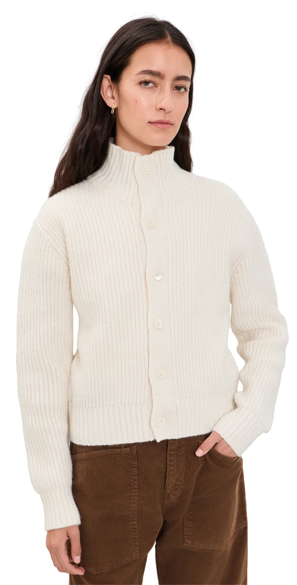 High Neck Cardigan by DUNST