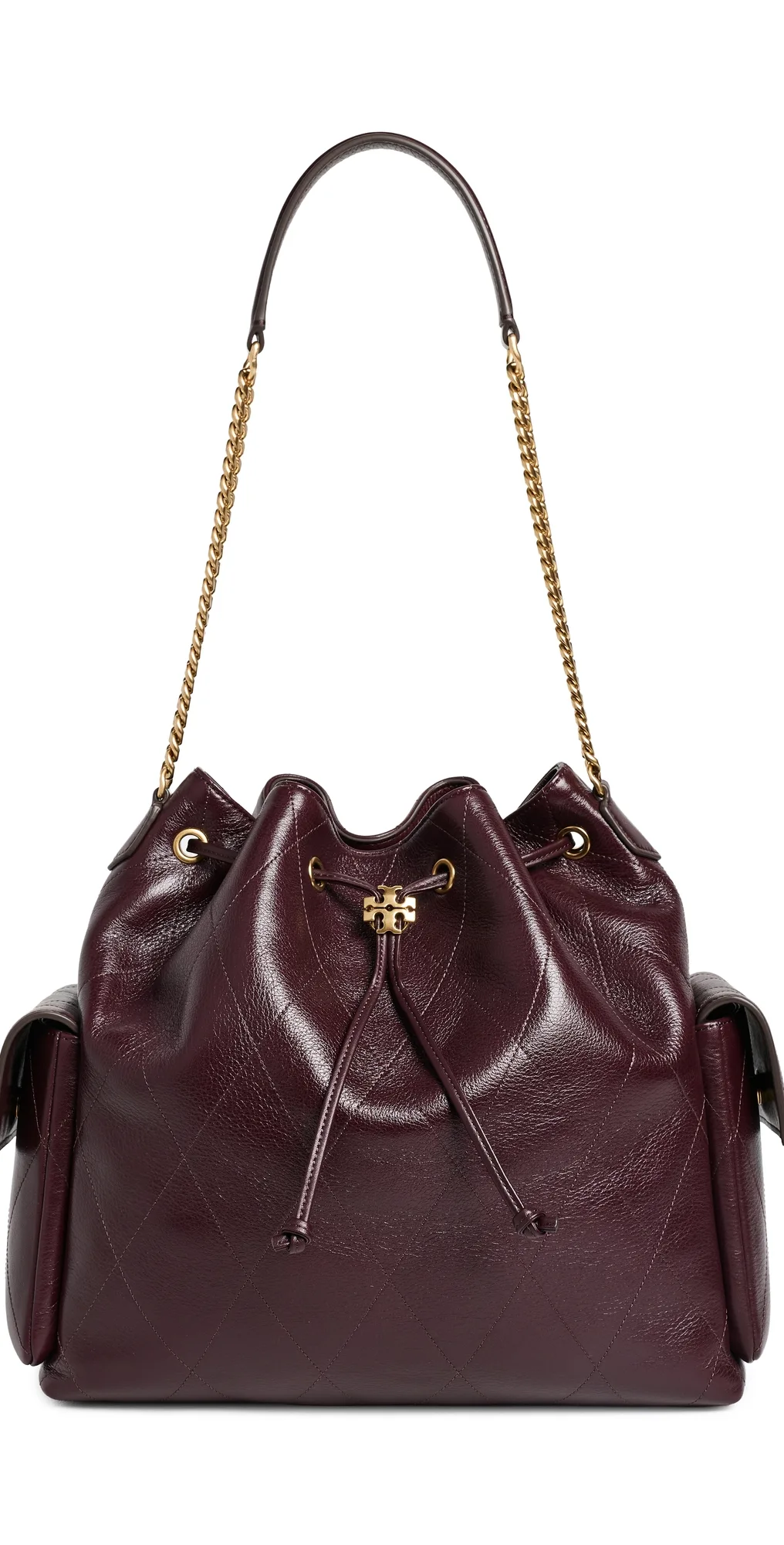 Charlie Quilted Large Drawstring Shoulder Bag by Tory Burch