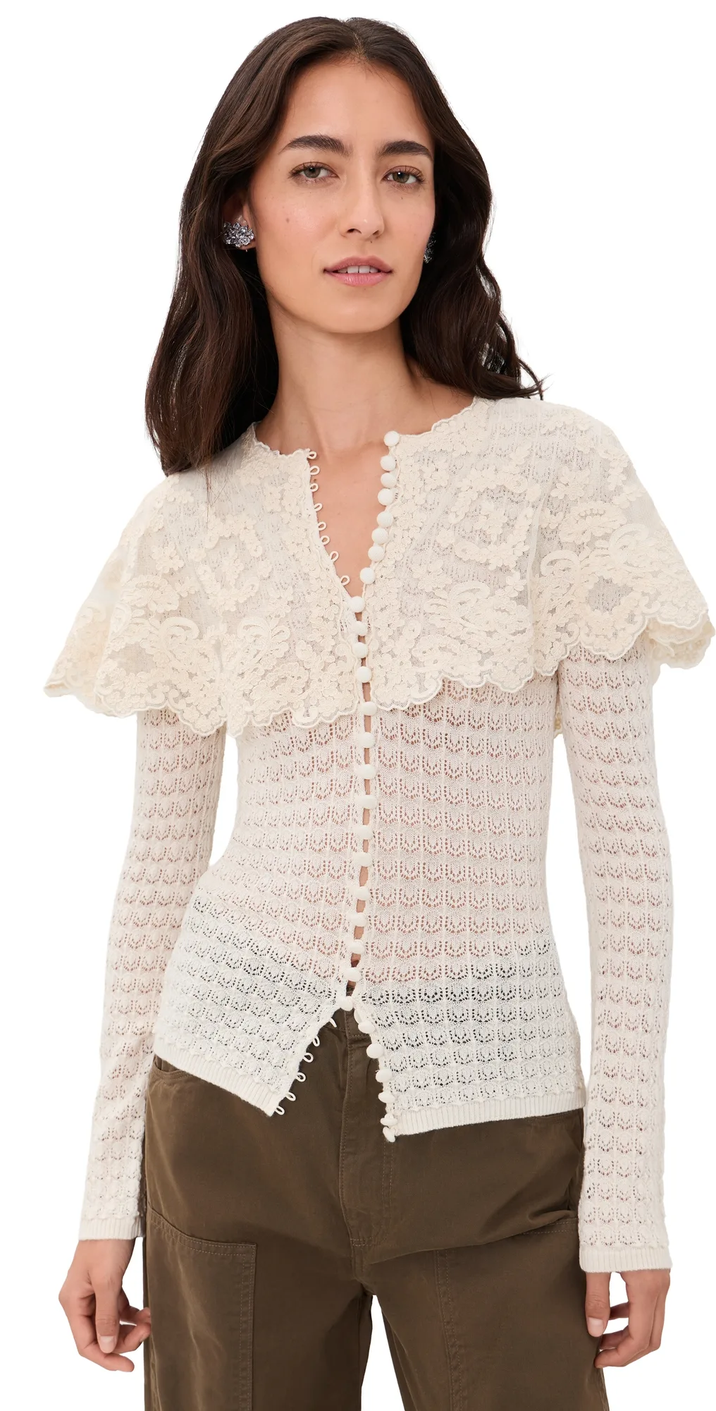 Chandra Lace Long Sleeve Cape Cardigan by Sea
