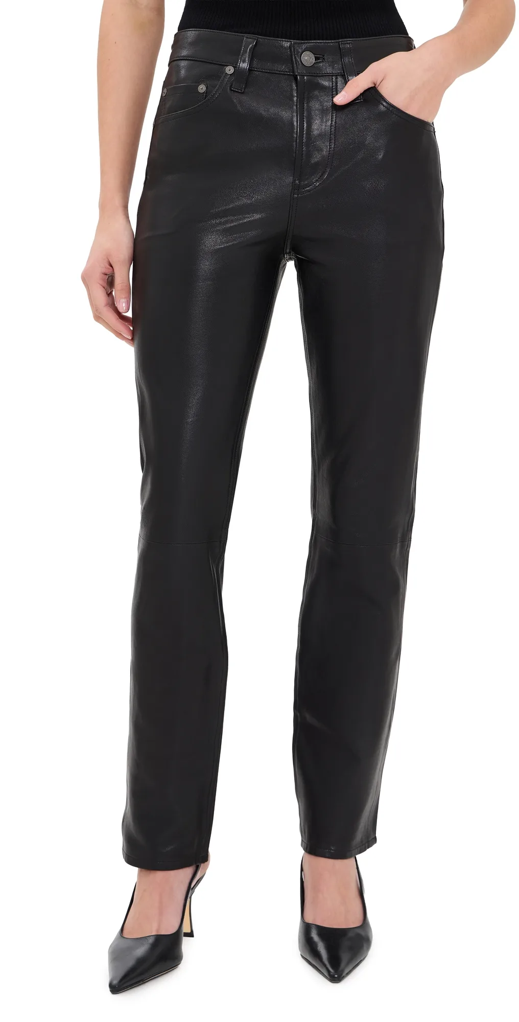 Savannah Cigarette Lambskin Leather Pants by Citizens of Humanity