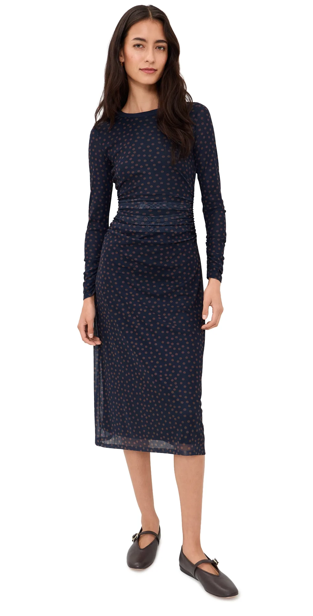 Long-Sleeve Ruched Midi Dress by Madewell