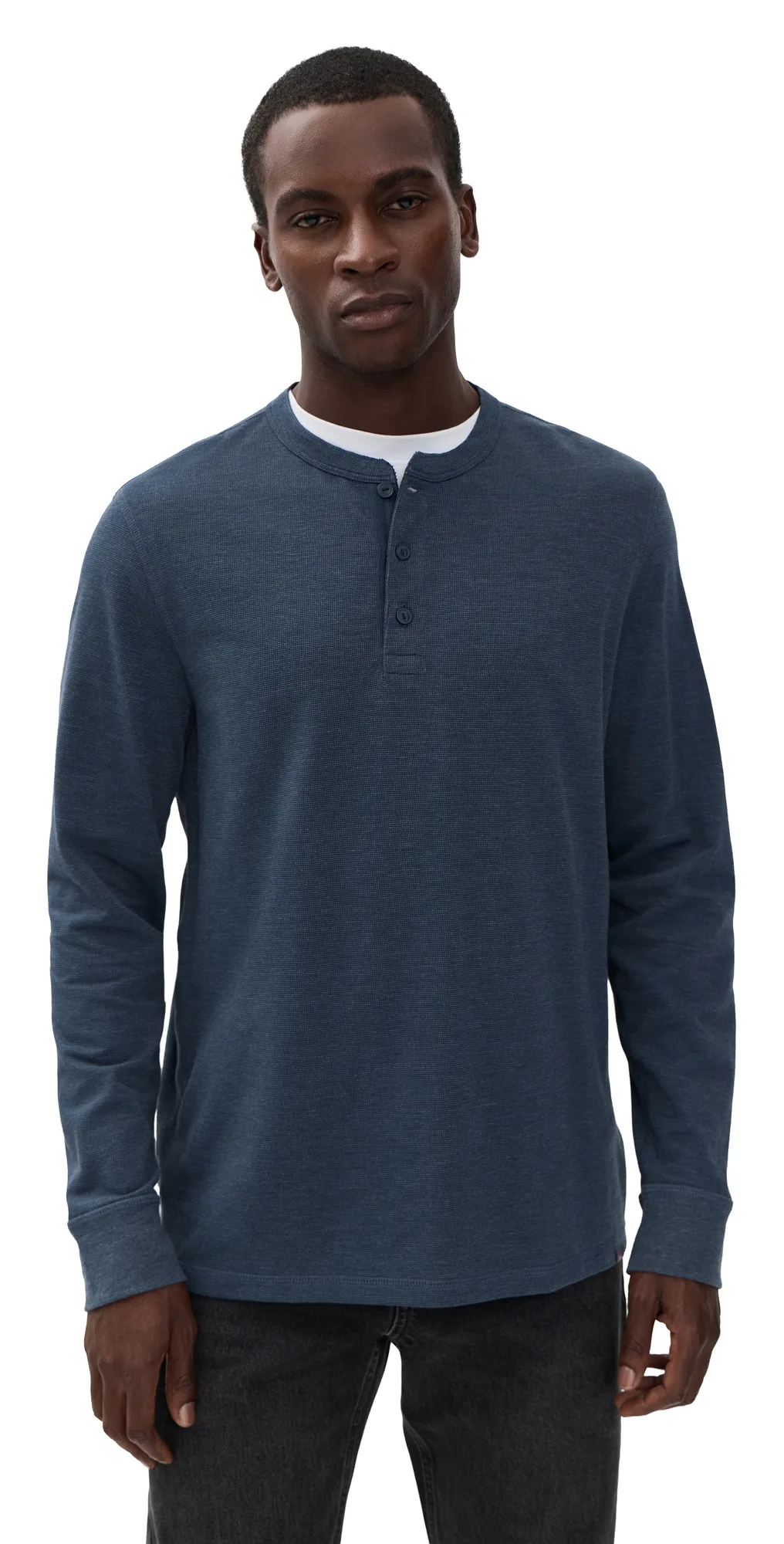 Long Sleeve Waffle Henley Tee by Faherty