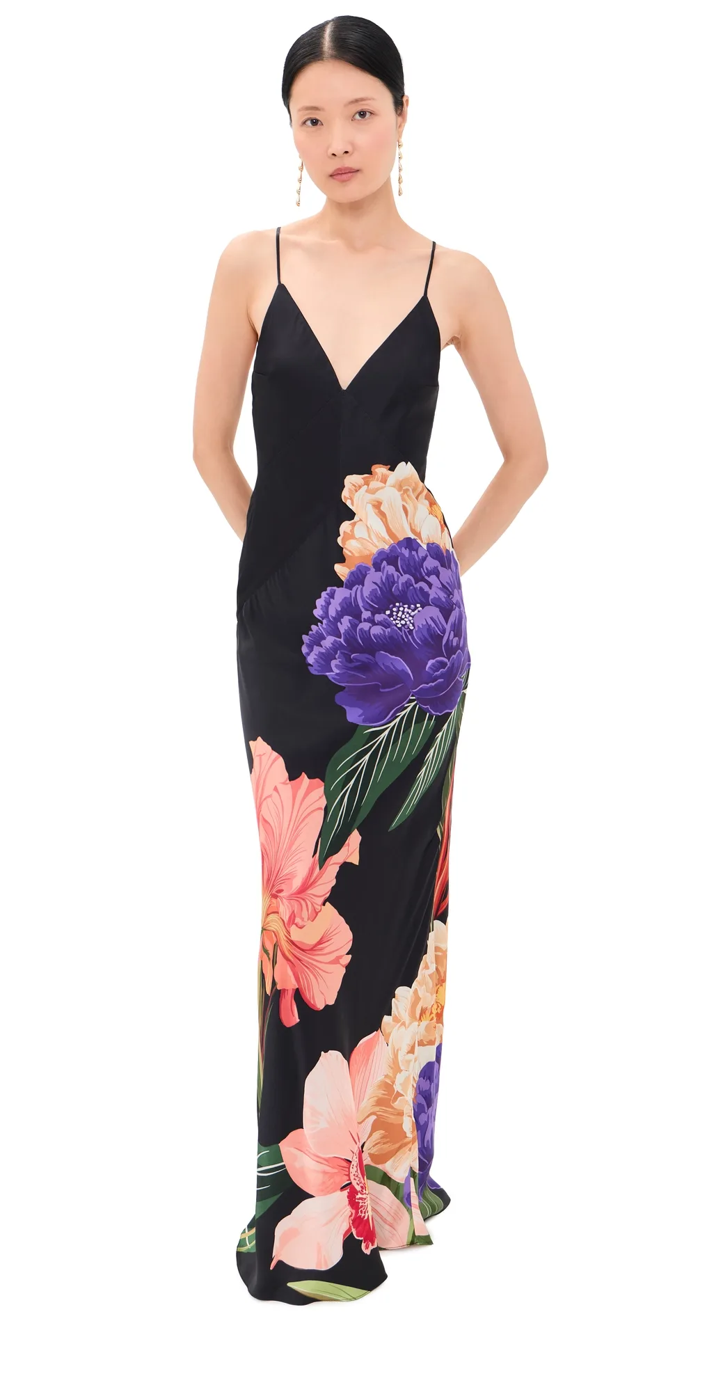Olive Crepe Satin Dress by Borgo de Nor