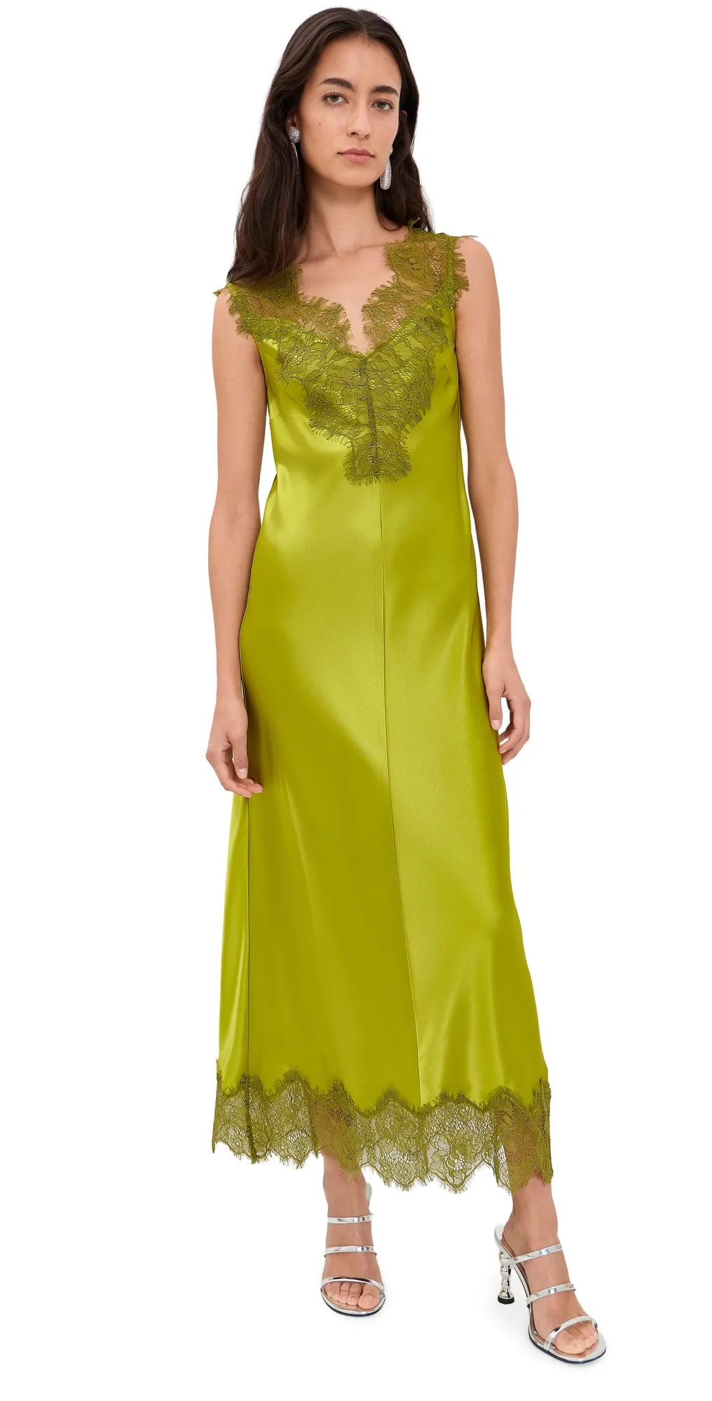 Bea Satin Lace Midi Dress by SIMONMILLER