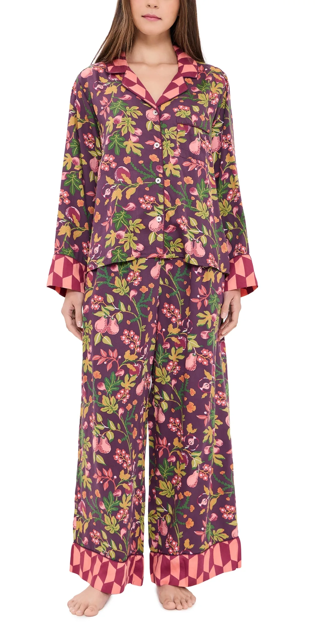Pomme & Poire Satin Soho Pajama Set by Printfresh