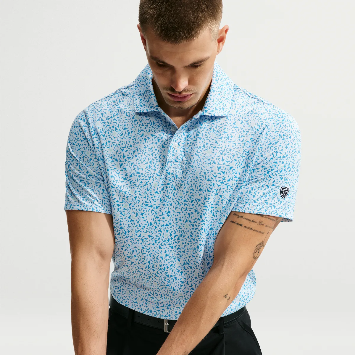 Par Dri-FIT Microprint Birds Golf Polo by Nike