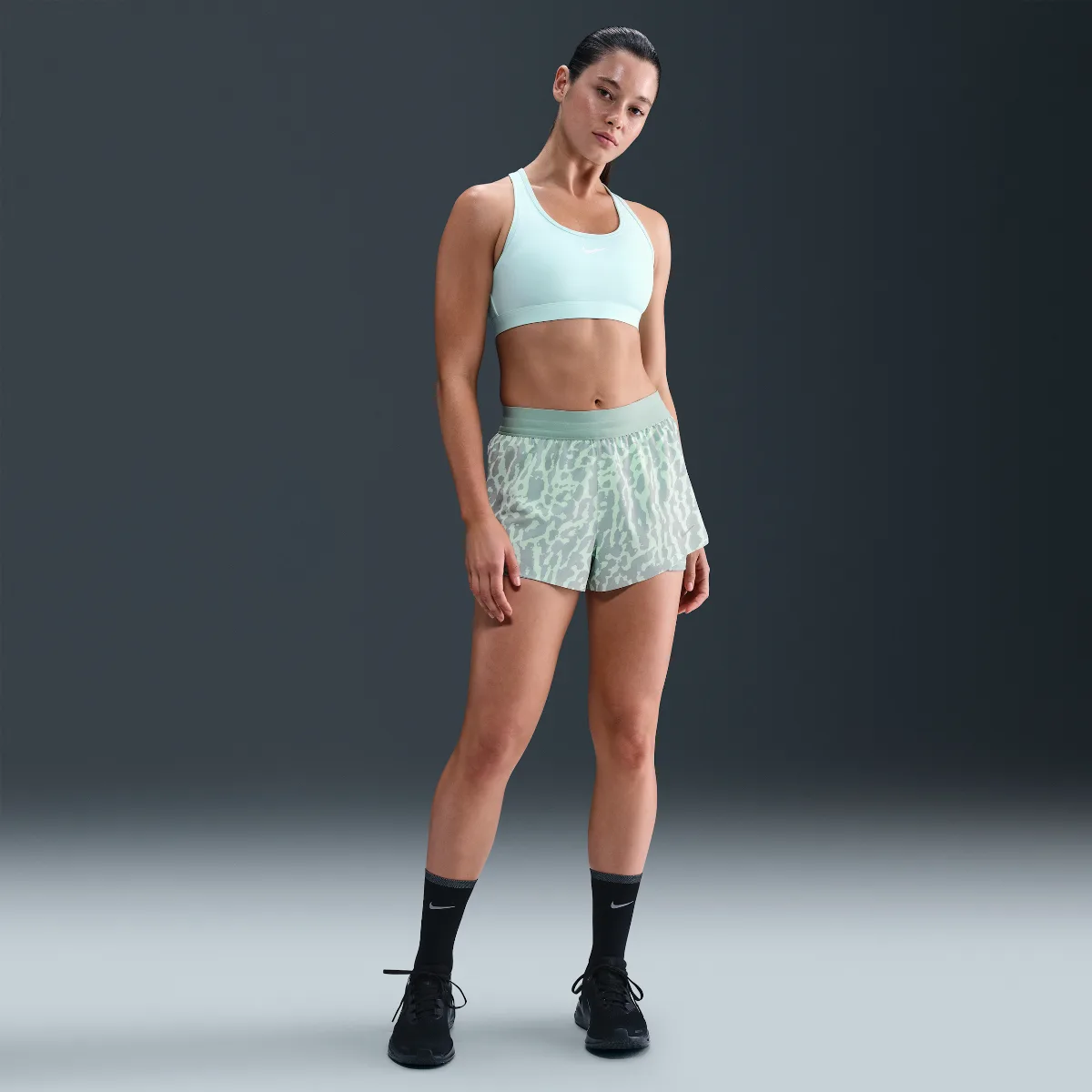 Swift Dri-FIT Mid-Rise 2-In-1 Printed Running Shorts by Nike