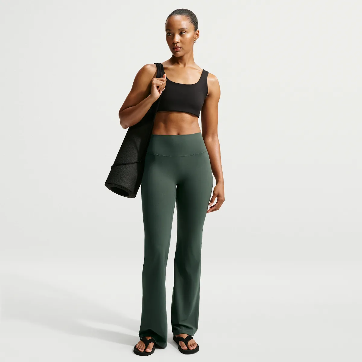 Zenvy High-Waisted Flared Leggings with No Front Seam by Nike