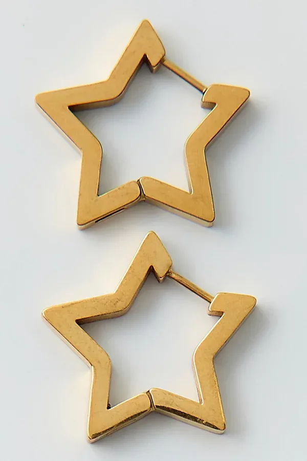 Waterproof Star Hoop Earrings by Urban Outfitters