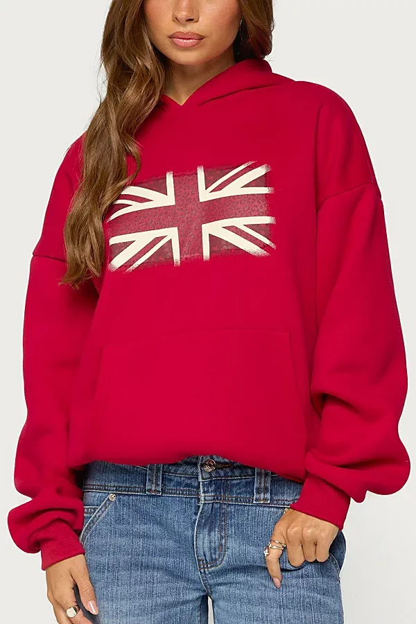 Union Jack Cheetah Print Hoodie by Edikted