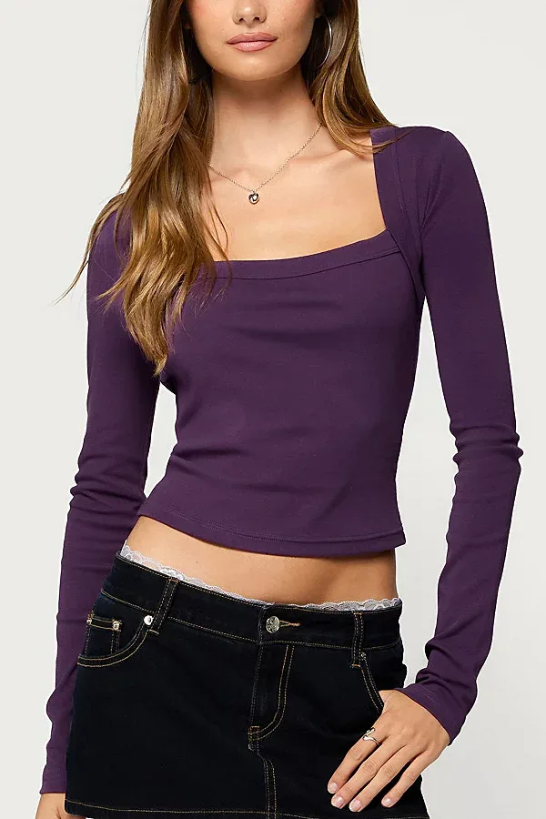 Sollie Square Neck Long Sleeve Top