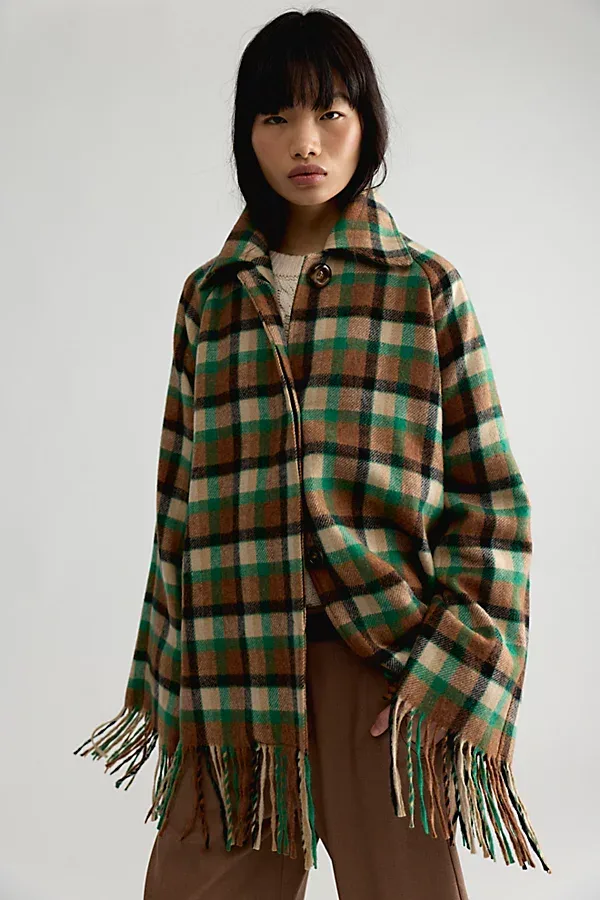 Yuna Short Check Coat by Rodebjer