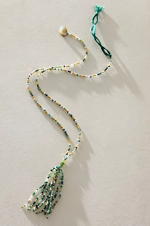 Sola Semi-Precious Beaded Tassel Necklace by Free People