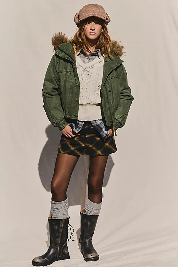 Mille Fleur Pixie Plaid Mini Skirt by Free People