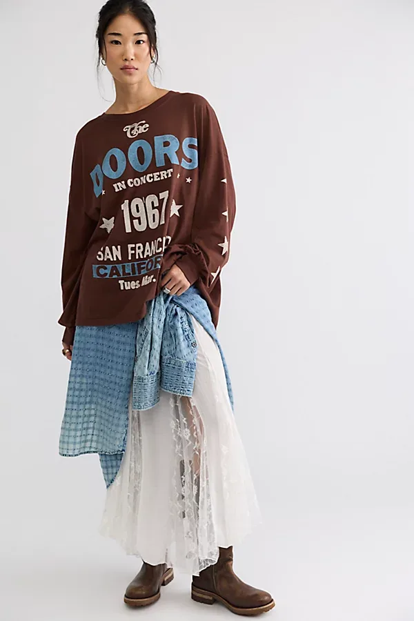 Daydreamer the Doors Gig Poster Oversized Long Sleeve Tee by Daydreamer