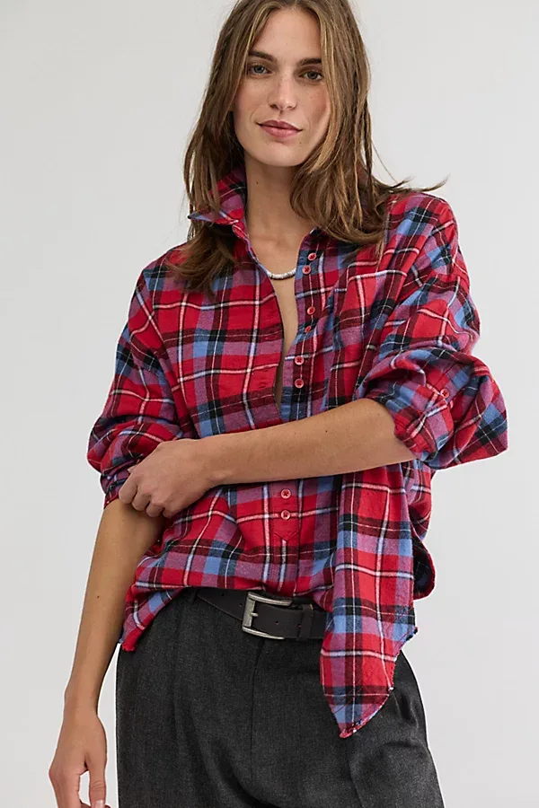 We the Free Lexi Plaid Button Down by Free People