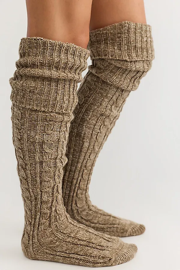 Cable Knit Over-The-Knee Socks by MUK LUKS