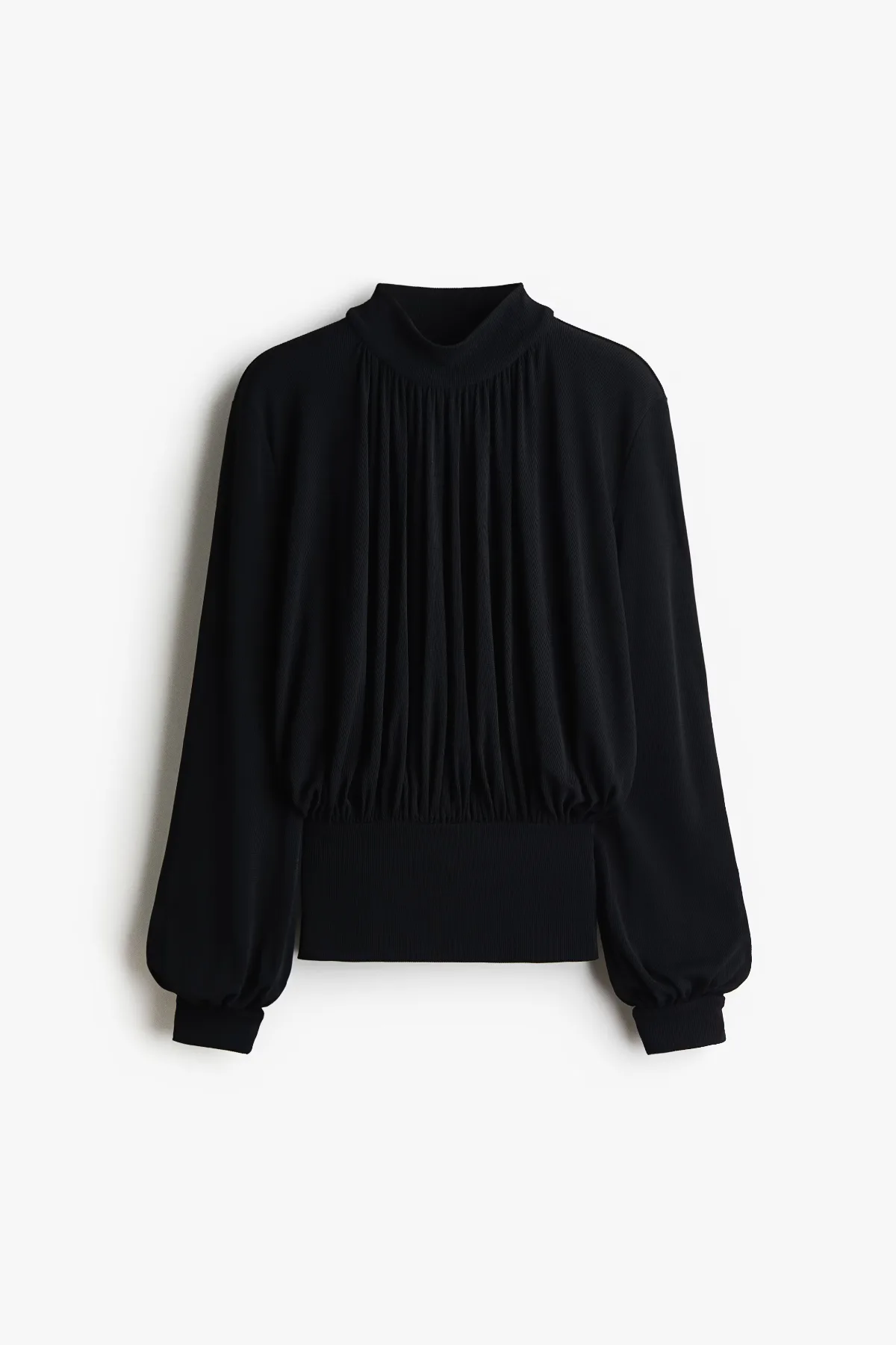 Ribbed Balloon-Sleeved Top by H&M