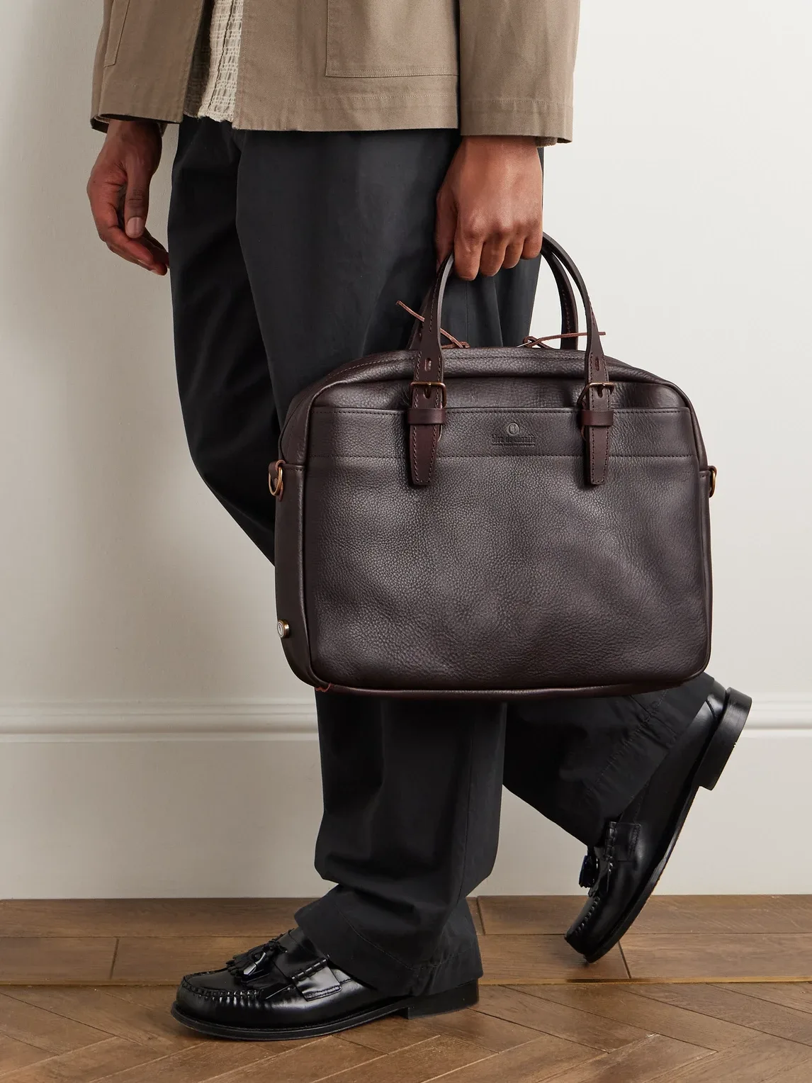 Folder Business Full-Grain Leather Briefcase by Bleu De Chauffe