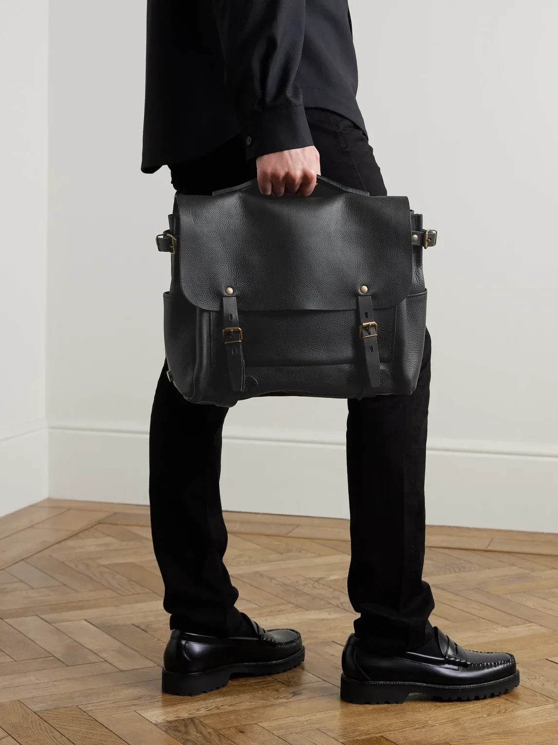 Clair Full-Grain Leather Messenger Bag by Bleu De Chauffe