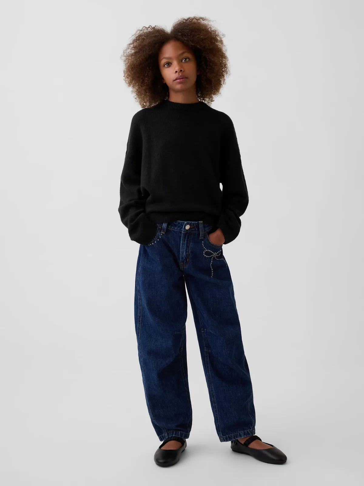 High Rise Bow Barrel Jeans by Gap