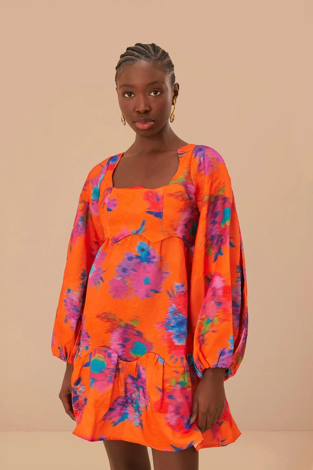 Bouquet Ikat Brocade Mini Dress by FARM Rio